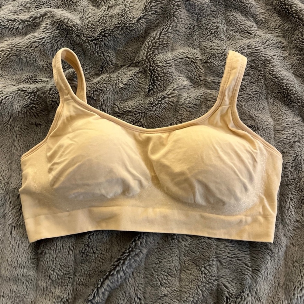 Cream Seamless Bra with Thin Straps